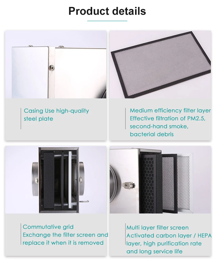 Air Ventilation System Factory Split HEPA Efficient Air Purifier Box Three-Layer Filtration Effectively Purify Air