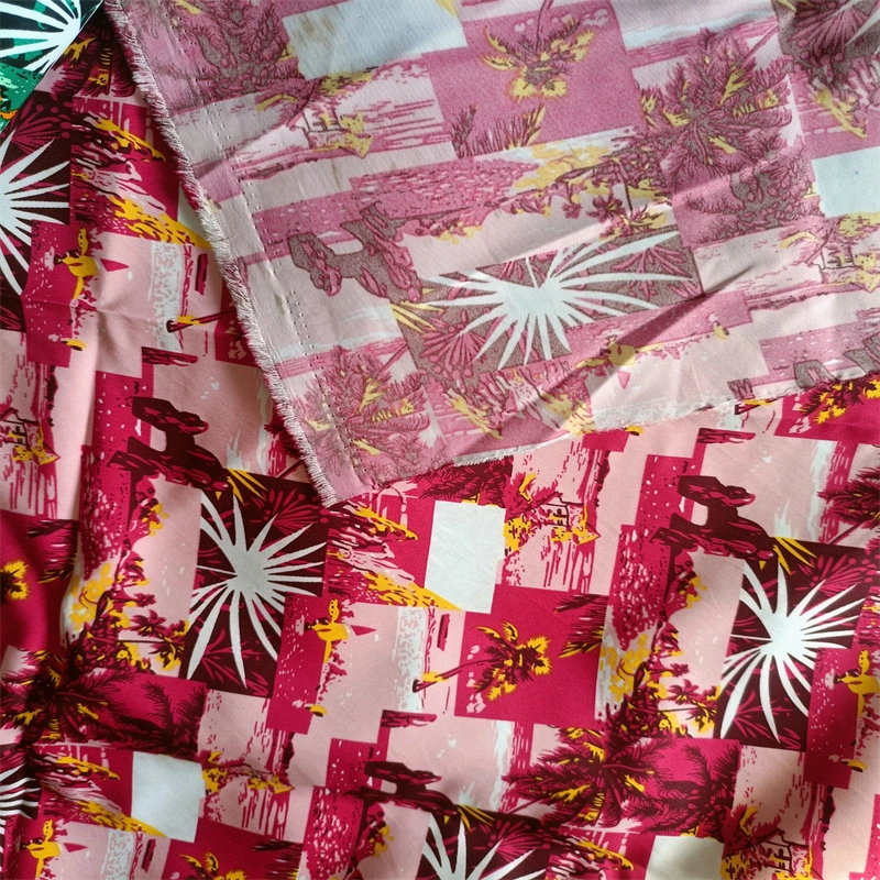 Quick-Drying Printed Poly Printing Microfiber Twill Polyester Fabric for Beach Pants